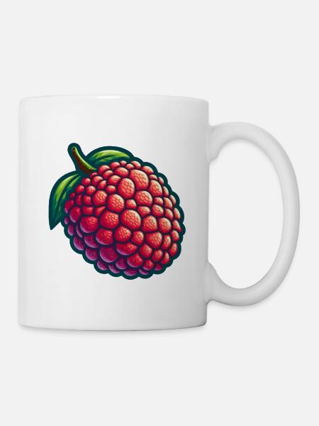 Litschi natürliche Illustration - Tasse - Weiß