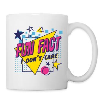 Fun Fact I Don’t Care 80s Retro Ironic - Mug - white - Right