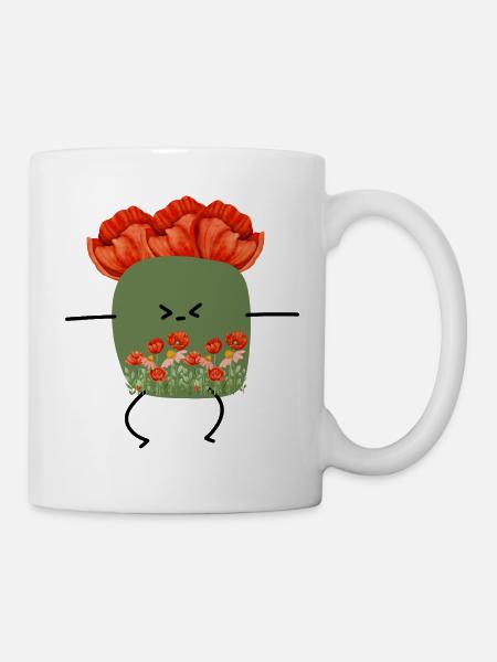 Śmieszny kwiatowy stworek – Funny Flower Mood - Mug - white