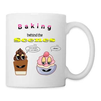 Backen hinter den Kulissen Cartoon Design - Tasse - Weiß - Rechts