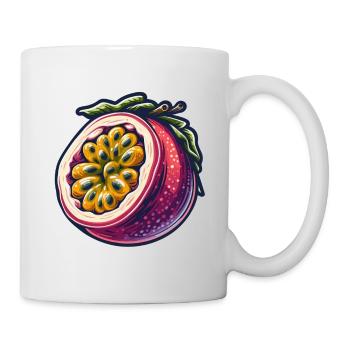 Passionsfrucht Bunte Illustration - Tasse - Weiß - Rechts