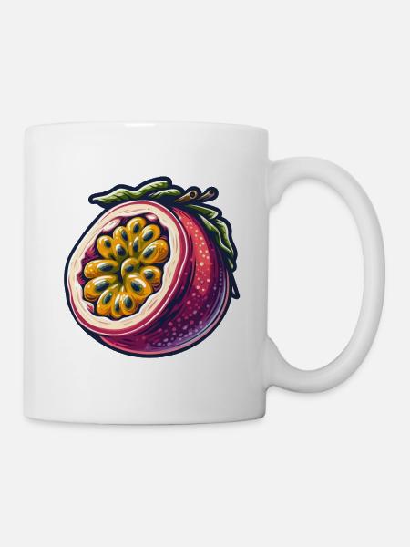 Passionsfrucht Bunte Illustration - Tasse - Weiß