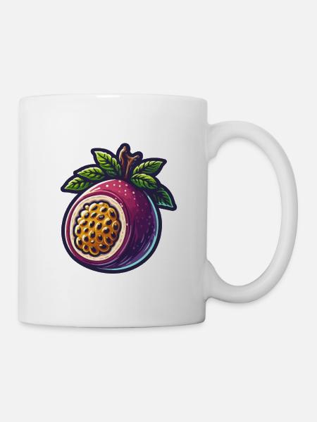 Illustration der hellen Passionsblumenfrucht - Tasse - Weiß
