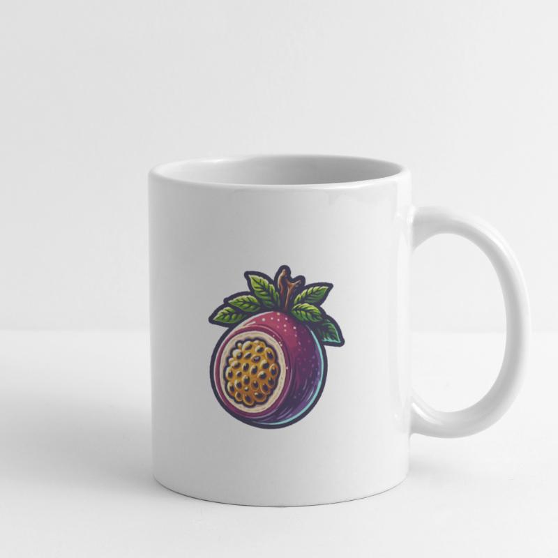 Illustration de Fruit de Passiflore Éclatant Mug blanc