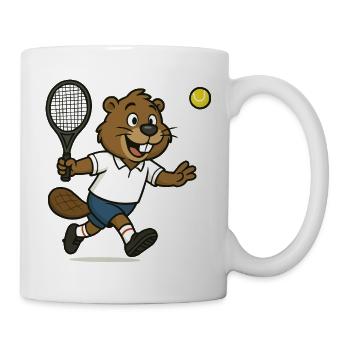 biber-tennis-comic - Tasse - Weiß - Rechts