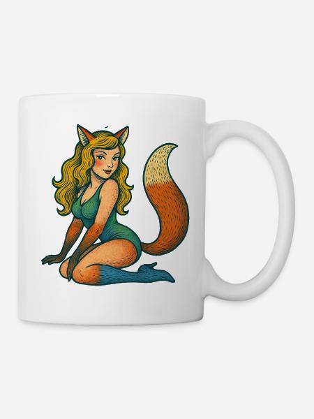 Foxy Zauberin Illustration - Tasse - Weiß