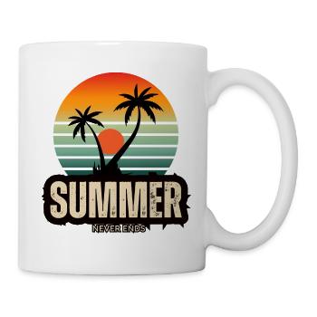 Sommer Action Sonnenuntergang mit Palmen - Tasse - Weiß - Rechts