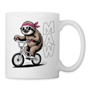 BMX-Faultier-Bandana - Tasse - Weiß - Rechts