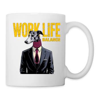 Work-Life Balance Dog in Suit - Mug - white - Right