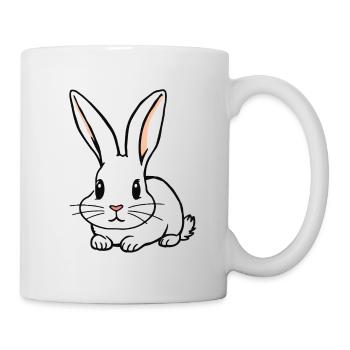 Sketched Rabbit with Long Ears - Mug - white - Right