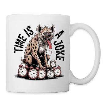 Lachende Hyäne Zeit Witz - Tasse - Weiß - Rechts
