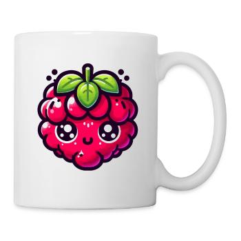 Himbeere Kawaii Illustration - Tasse - Weiß - Rechts