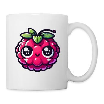 Raspberry kawaii eyes amazed - Mug - white - Right