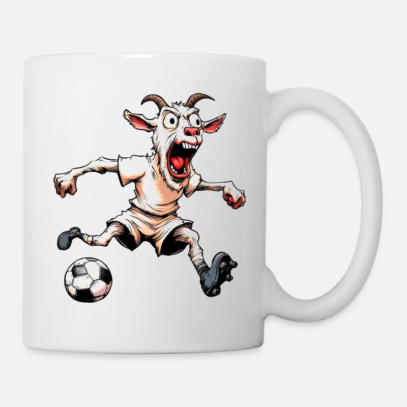 Ziegen Fussball - Tasse - Weiß