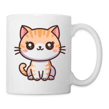 Cute Cartoon Kitten - Mug - white - Right