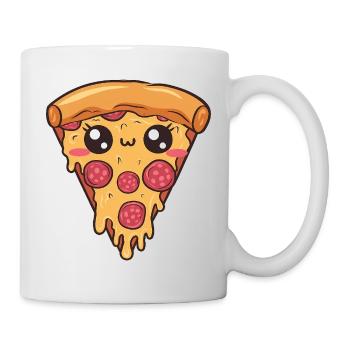 Tranche de pizza kawaii, amateur de nourriture - Mug blanc - blanc - Droite
