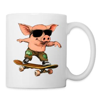 Porcinet skateur - Mug blanc - blanc - Droite