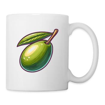 Olivenillustration detailliert - Tasse - Weiß - Rechts