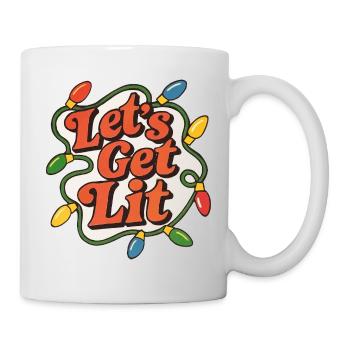 Festive Christmas Lights Let's get Lit - Mug - white - Right