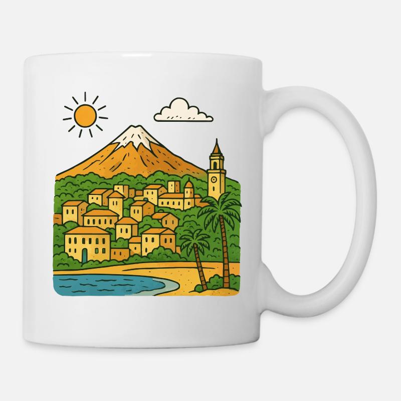 Paysage urbain coloré de Tenerife - Mug blanc - blanc
