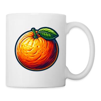 Bunt illustriertes Orange - Tasse - Weiß - Rechts