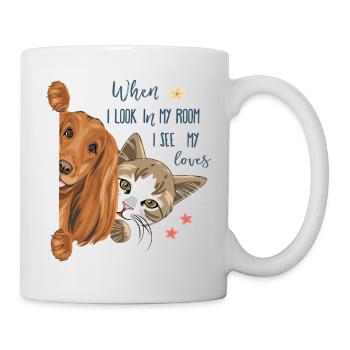 Dog and cat - Mug - white - Right
