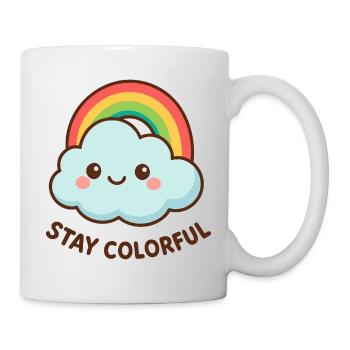 Cute cloud rainbow graphic - Mug - white - Right