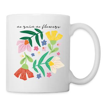 No Rain No Flowers Floral Motif 🌼✨ - Mug - white - Right