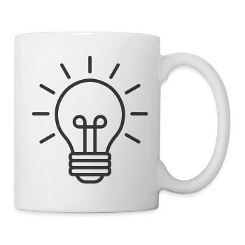 Icône de ligne d’ampoule lumineuse - Mug blanc - blanc - Droite
