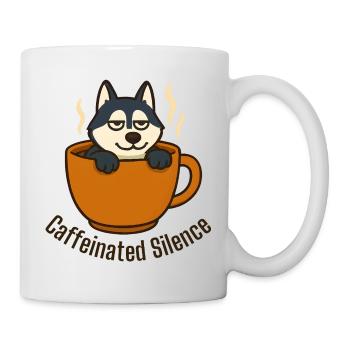 Husky se relaxant dans une tasse à café - Mug blanc - blanc - Droite