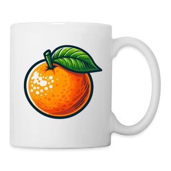 Bunt illustriertes Orange - Tasse - Weiß - Rechts