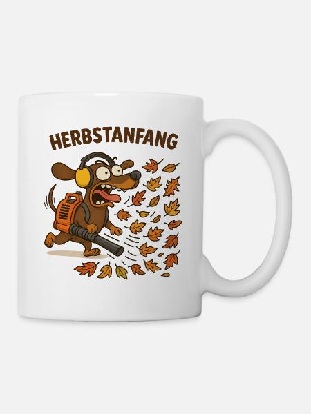 Herbstanfang Dackel - Tasse - Weiß
