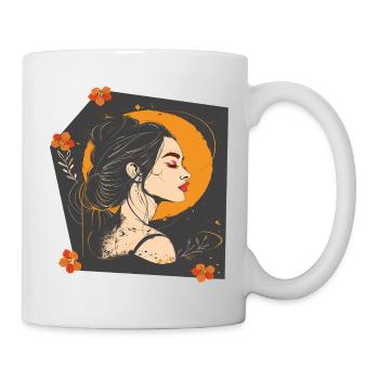 Frauengesicht - Tasse - Weiß - Rechts