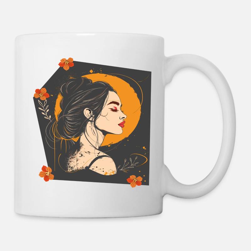 Visage de femme - Mug blanc - blanc