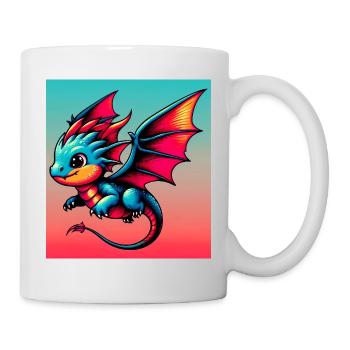 Drache - Tasse - Weiß - Rechts