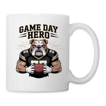 Bulldogge am Spieltag - Tasse - Weiß - Rechts