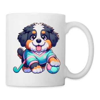 Feldhockey Welpe Berner Sennenhund Mit Ball - Tasse - Weiß - Rechts
