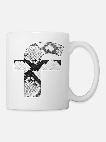 Schlangenmuster iBuchstabe f - Tasse - Weiß