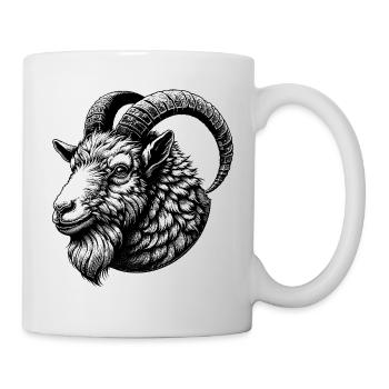 Illustration mystique du Bélier et de la Chèvre - Mug blanc - blanc - Droite