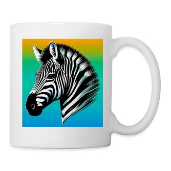 Zebra - Tasse - Weiß - Rechts