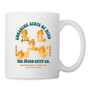 Orange Harlequin Kittens Design and Citrus Pattern - Mug - white - Right