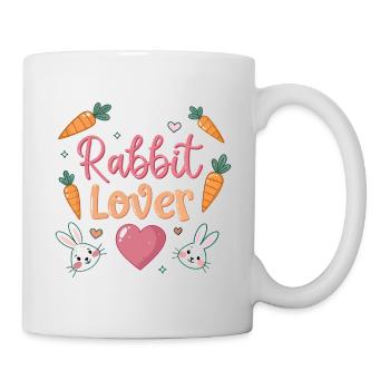Liebe Kaninchen Karotten Illustration - Tasse - Weiß - Rechts