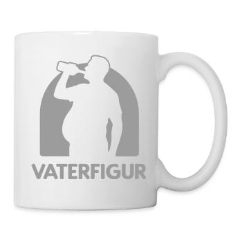 Papa mit Bierbauch Lustige Ironische Vaterfigur - Tasse - Weiß - Rechts