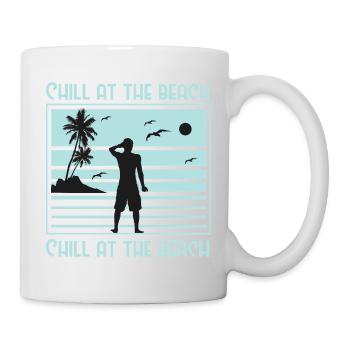 Relaxed Beach Silhouette Design - Tasse - Weiß - Rechts