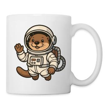 Weltraumotter mit Raumanzug - Tasse - Weiß - Rechts