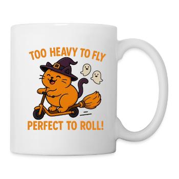 Katzen-Hexe auf Hexer- Scooter - Mug - white - Right