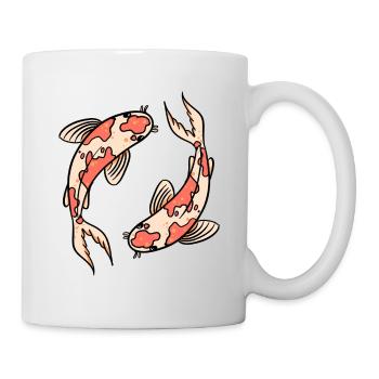 Koi Fish Circle - Zen Japanese Design - Mug - white - Right