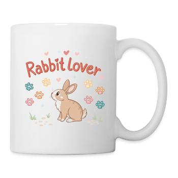 Elegantes Kaninchenherz-Design - Tasse - Weiß - Rechts