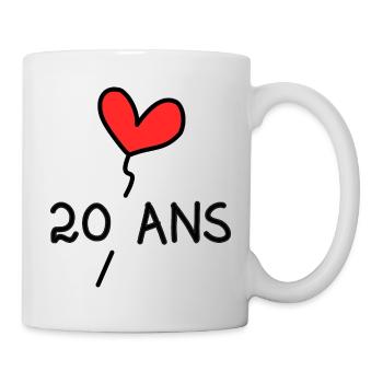 20. 20th ANNIVERSARY. 20 YEARS ANNIVERSARY. 20 YEARS. - Mug - white - Right