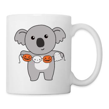 Koala Happy Halloween Citrouille Chauve-souris Costume - Mug blanc - blanc - Droite